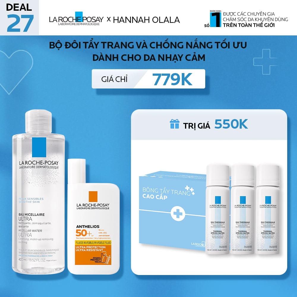 DEAL 27_BỘ ĐÔI TẨY TRANG VÀ CHỐNG NẮNG TỐI ƯU DÀNH CHO DA NHẠY CẢM