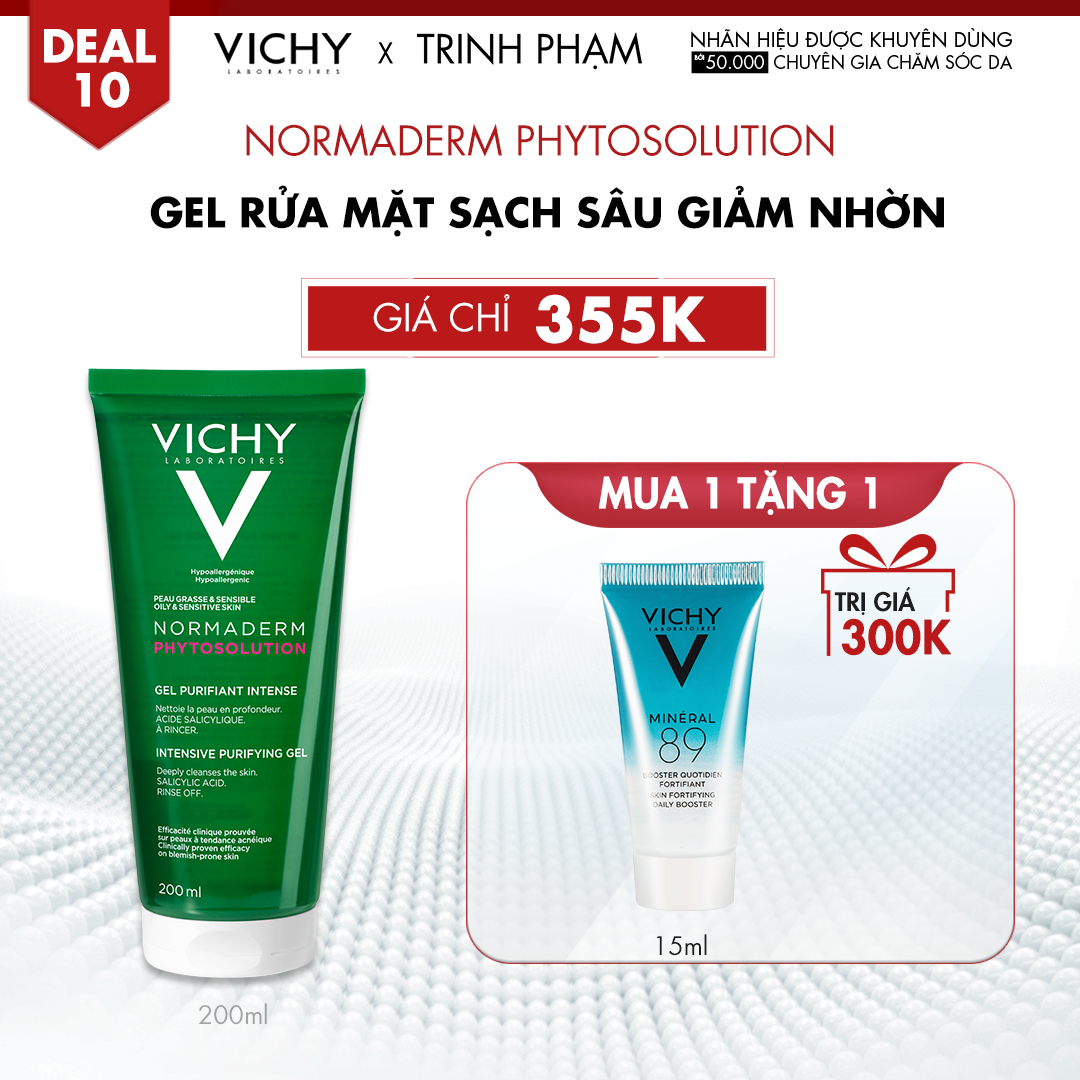 DEAL 10_NORMADERM PHYTOSOLUTION GEL RỬA MẶT SẠCH SÂU GIẢM NHỜN