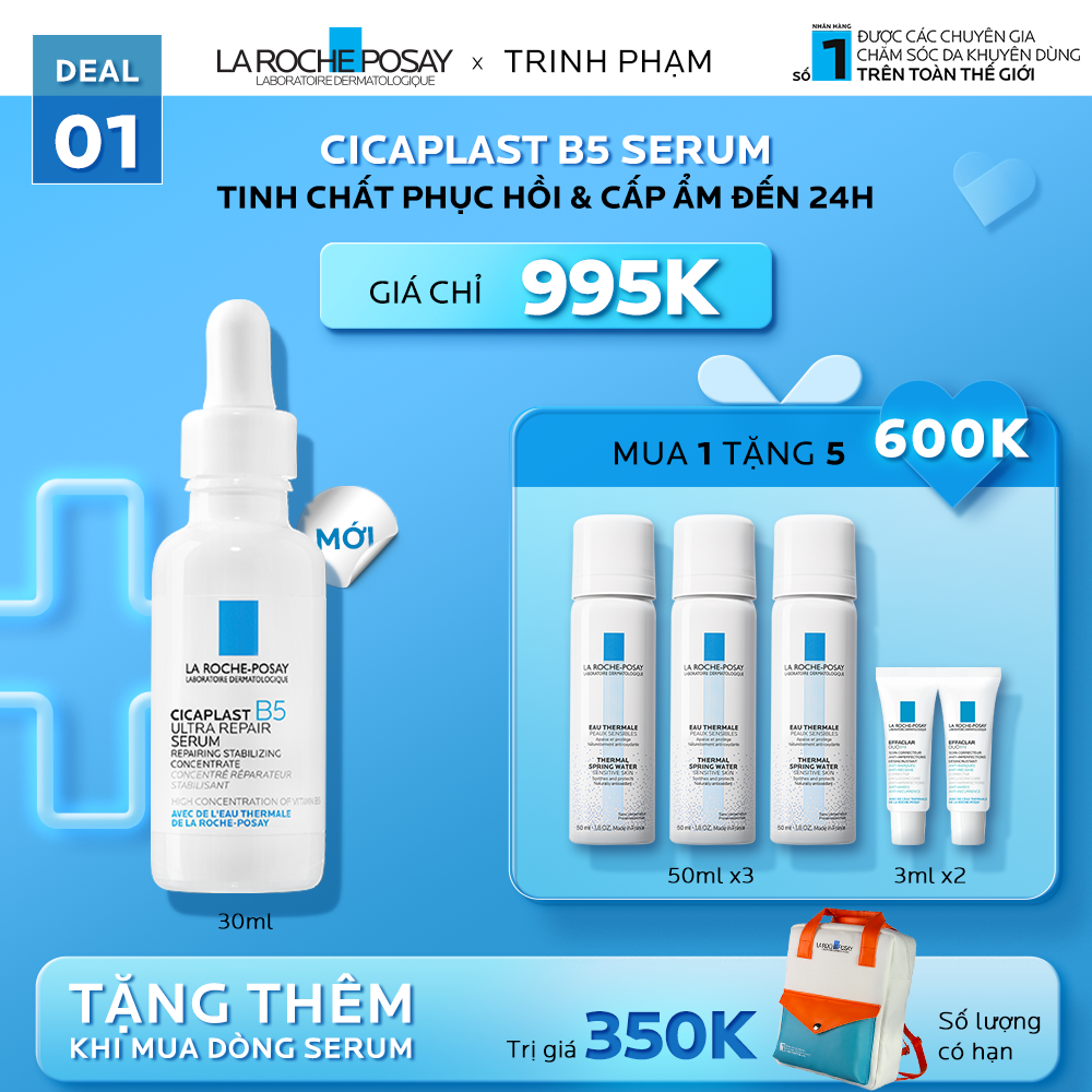 TRINH PHAM_DEAL 1_ TINH CHẤT PHỤC HỒI, DƯỠNG DA & CẤP ẨM ĐẾN 24H CICAPLAST B5 SERUM 30ML