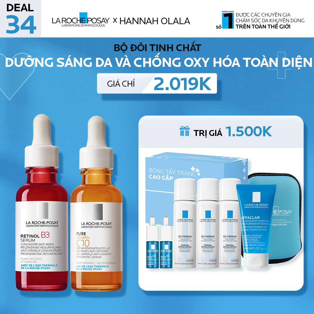 DEAL 34_ BỘ ĐÔI TINH CHẤT DƯỠNG SÁNG DA VÀ CHỐNG OXY HÓA TOÀN DIỆN