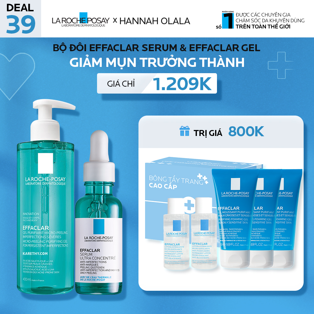 DEAL 39_BỘ ĐÔI EFFACLAR SERUM & EFFACLAR GEL GIẢM MỤN TRƯỞNG THÀNH