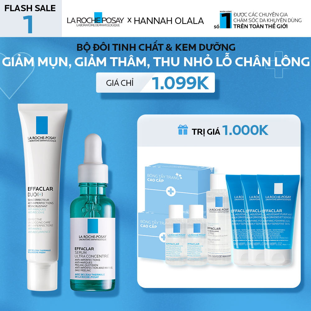 FLASH SALE 1_BỘ ĐÔI TINH CHẤT & KEM DƯỠNG GIÚP GIẢM MỤN, GIẢM THÂM, THU NHỎ LỖ CHÂN LÔNG