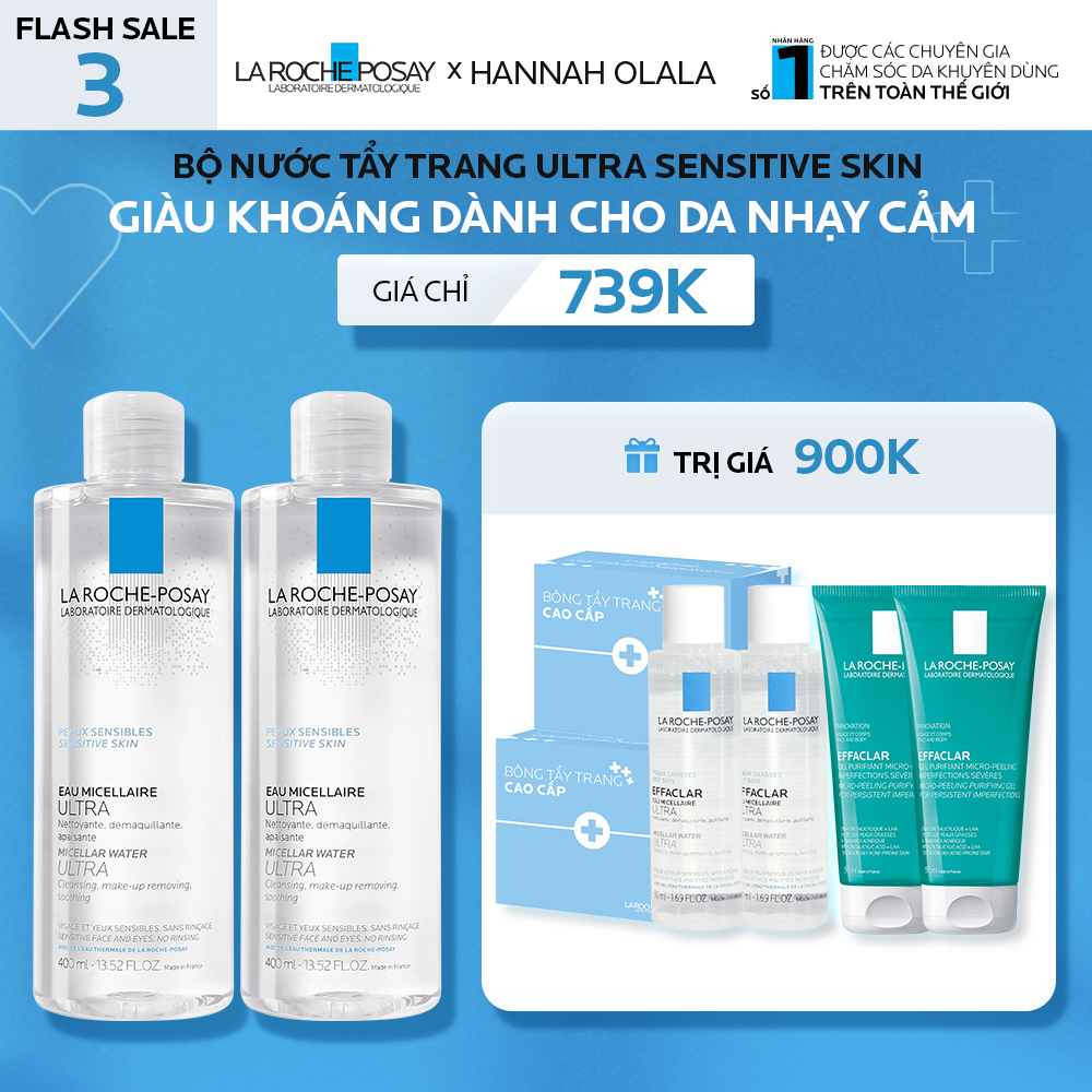 FLASH SALE 3_BỘ NƯỚC TẨY TRANG ULTRA SENSITIVE SKIN GIÀU KHOÁNG DÀNH CHO DA NHẠY CẢM