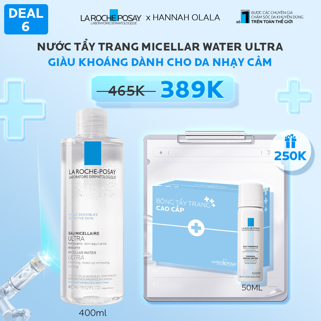 DEAL 6_NƯỚC TẨY TRANG MICELLAR WATER ULTRA SENSITIVE SKIN GIÀU KHOÁNG DÀNH CHO DA NHẠY CẢM