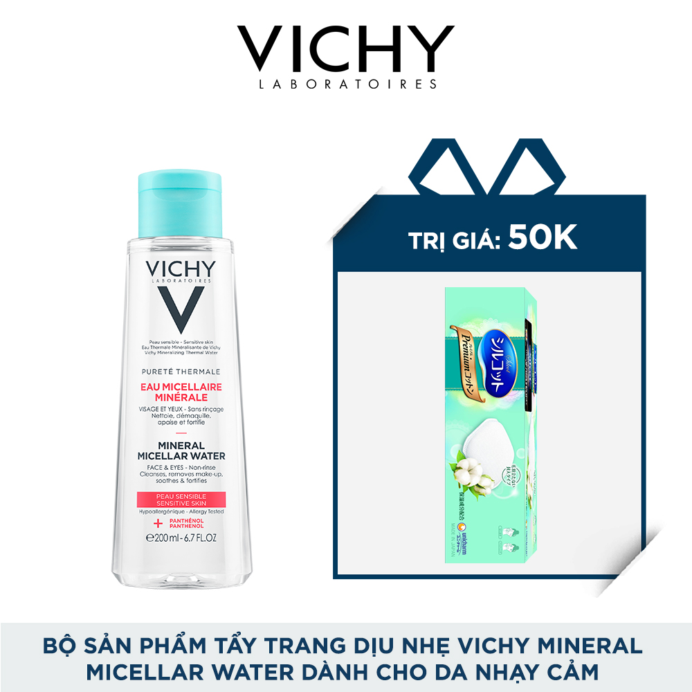 BỘ SẢN PHẨM TẨY TRANG DỊU NHẸ VICHY MINERAL MICELLAR WATER DÀNH CHO DA NHẠY CẢM 200ML