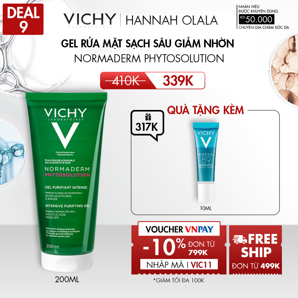 DEAL 9_GEL RỬA MẶT SẠCH SÂU GIẢM NHỜN NORMADERM PHYTOSOLUTION 200ML