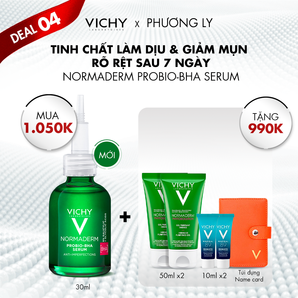 DEAL 4_ TINH CHẤT LÀM DỊU & GIẢM MỤN RÕ RỆT SAU 7 NGÀY  NORMADERM PROBIO-BHA SERUM