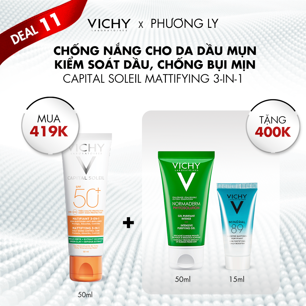 DEAL 11_KEM CHỐNG NẮNG DÀNH CHO DA DẦU MỤN  CAPITAL SOLEIL MATTIFYING