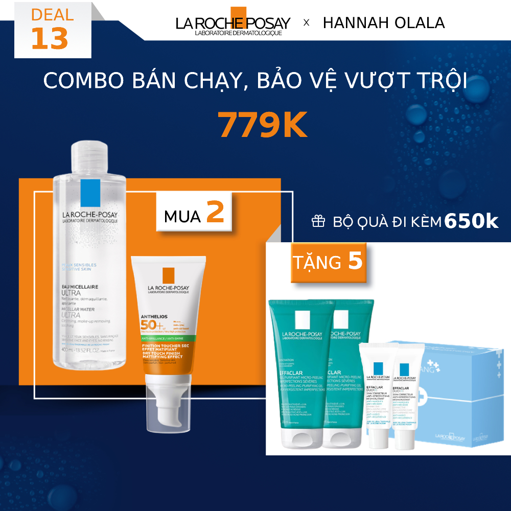 DEAL 13_ COMBO BÁN CHẠY, BẢO VỆ VƯỢT TRỘI CHỐNG NẮNG KIỀM DẦU & TẨY TRANG LÀM SẠCH