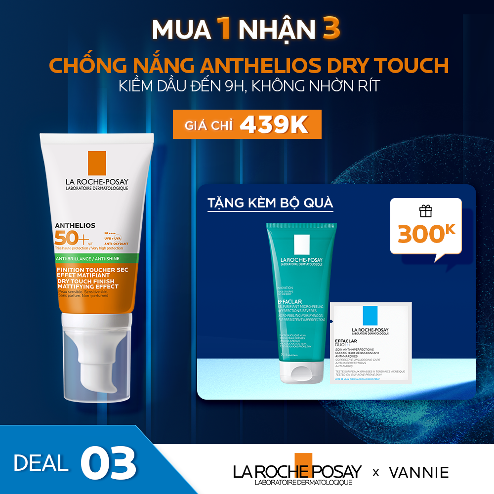 DEAL 3_ KEM CHỐNG NẮNG ANTHELIOS DRY TOUCH KHÔNG NHỜN RÍT, KIỀM DẦU ĐẾN 9H