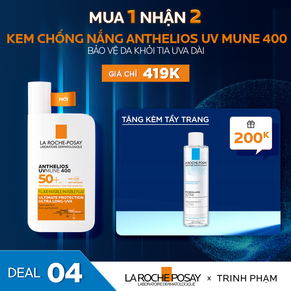 DEAL 4_KEM CHỐNG NẮNG ANTHELIOS UV MUNE 400 BẢO VỆ DA KHỎI TIA UVA DÀI