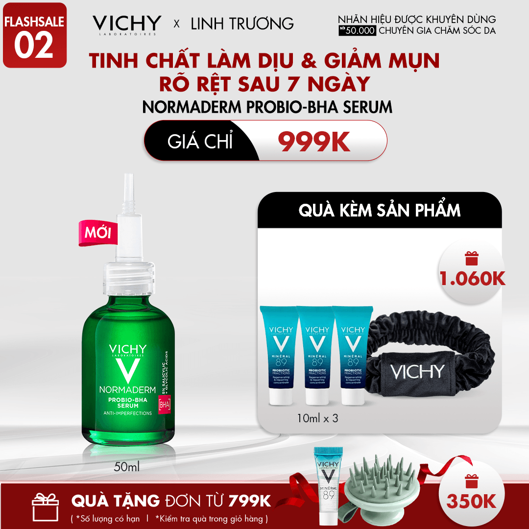 FLASHSALE 2_ TINH CHẤT LÀM DỊU & GIẢM MỤN RÕ RỆT SAU 7 NGÀY NORMADERM PROBIO-BHA SERUM