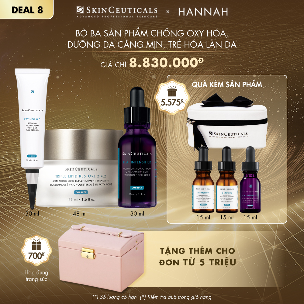DEAL 8_BỘ BA SẢN PHẨM CHỐNG OXY HÓA, DƯỠNG DA CĂNG MỊN, TRẺ HÓA LÀN DA