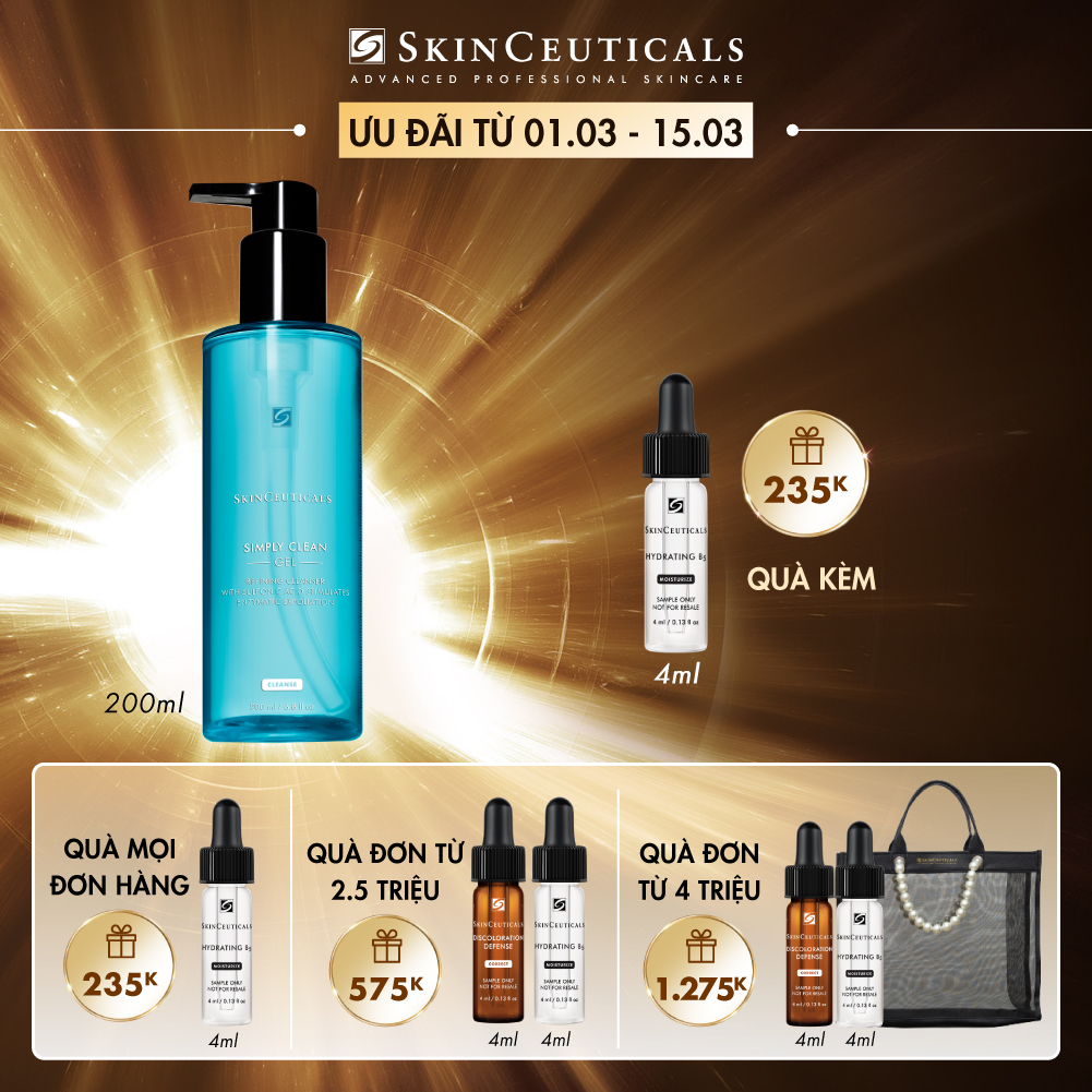 SỮA RỬA MẶT SIMPLY CLEAN GEL GIÚP SẠCH & LOẠI BỎ TẾ BÀO CHẾT ,THU NHỎ LỖ CHÂN LÔNG
