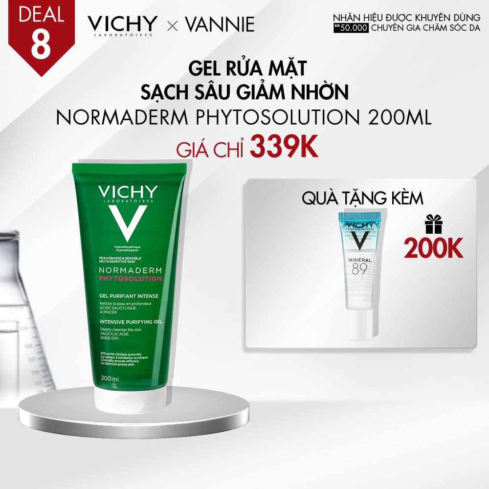 DEAL 8_GEL RỬA MẶT SẠCH SÂU GIẢM NHỜN NORMADERM PHYTOSOLUTION 200ML