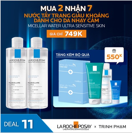 DEAL 11_NƯỚC TẨY TRANG GIÀU KHOÁNG DÀNH CHO DA NHẠY CẢM MICELLAR WATER ULTRA SENSITIVE SKIN