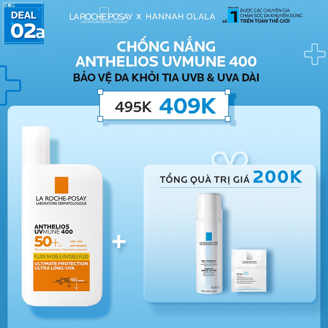 DEAL 2A_CHỐNG NẮNG ANTHELIOS UVMUNE 400 BẢO VỆ DA KHỎI TIA UVB & UVA DÀI