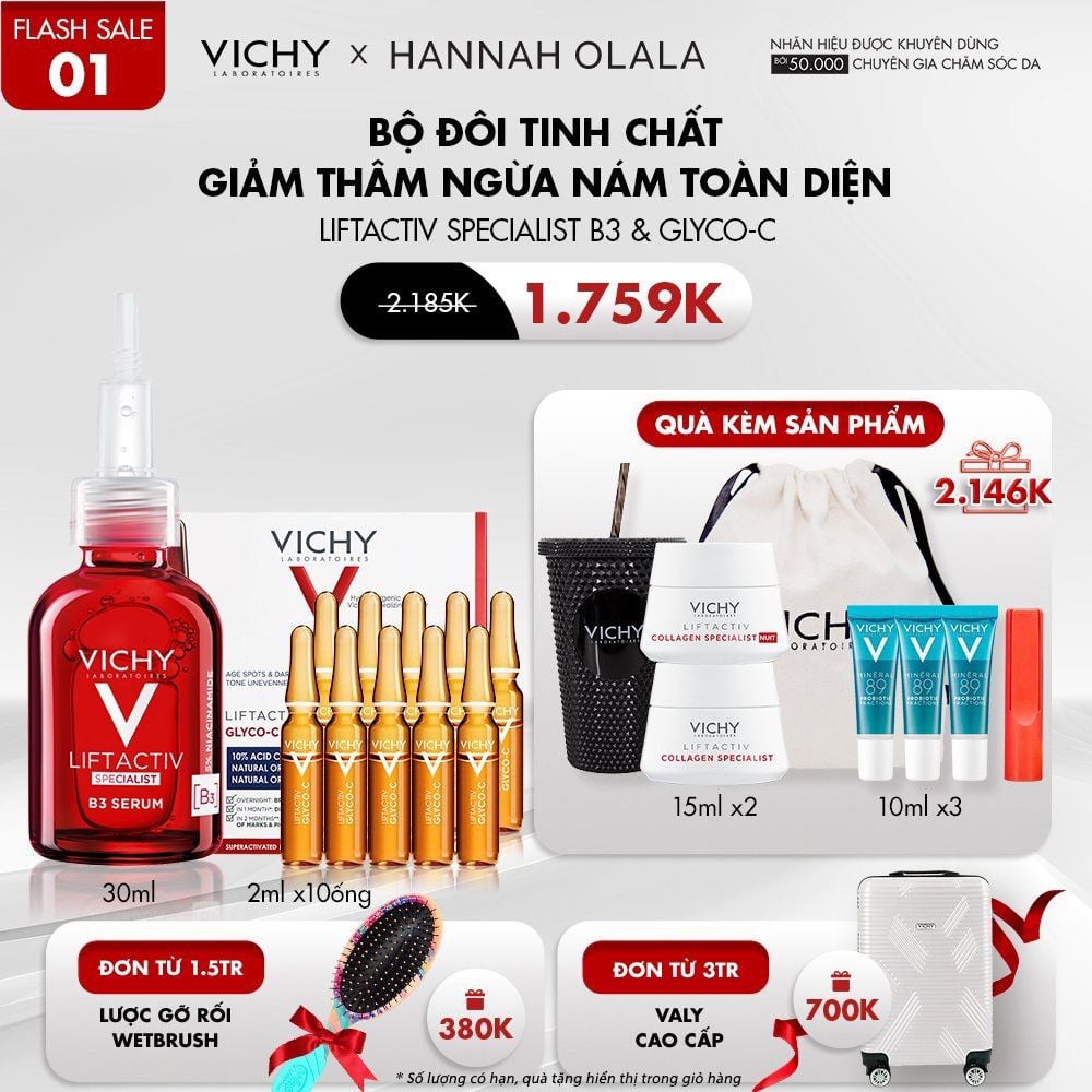 FLASH SALE 1_BỘ TINH CHẤT GIẢM THÂM NGỪA NÁM TOÀN DIỆN  LIFTACTIV SPECIALIST B3 & GLYCO-C