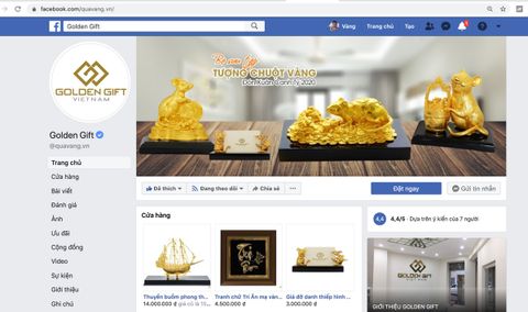Nhận biết thương hiệu Golden Gift Việt Nam qua dấu tích xanh trên Facebook