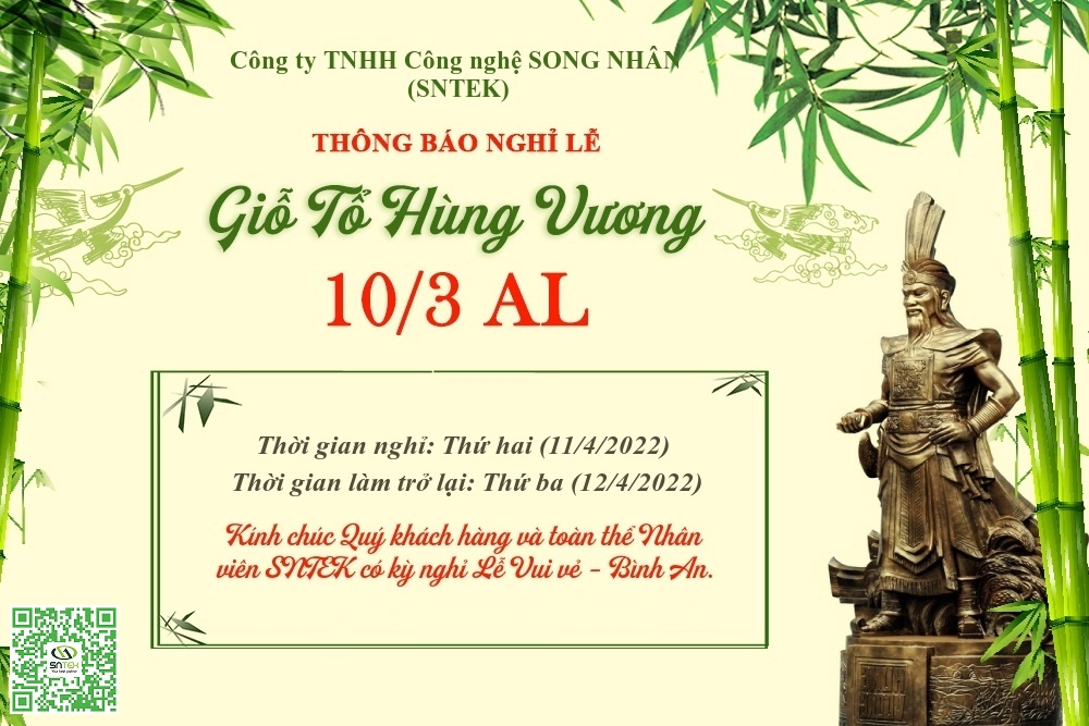 THÔNG BÁO LỊCH NGHỈ LỄ GIỖ TỔ HÙNG VƯƠNG NĂM 2022 (10/3/NHÂM DẦN)