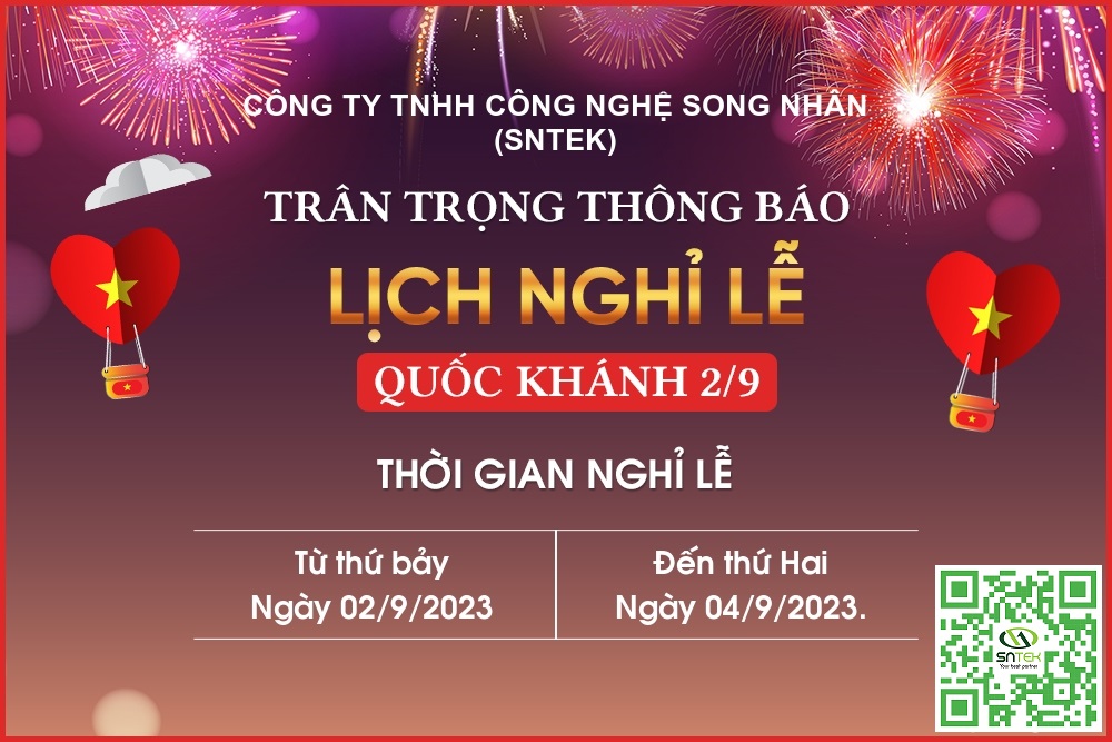 THÔNG BÁO NGHỈ LỄ QUỐC KHÁNH (02/9/2023).