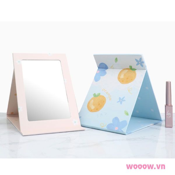 Gương trang điểm vuông để bàn khung gỗ tự nhiên GNG008