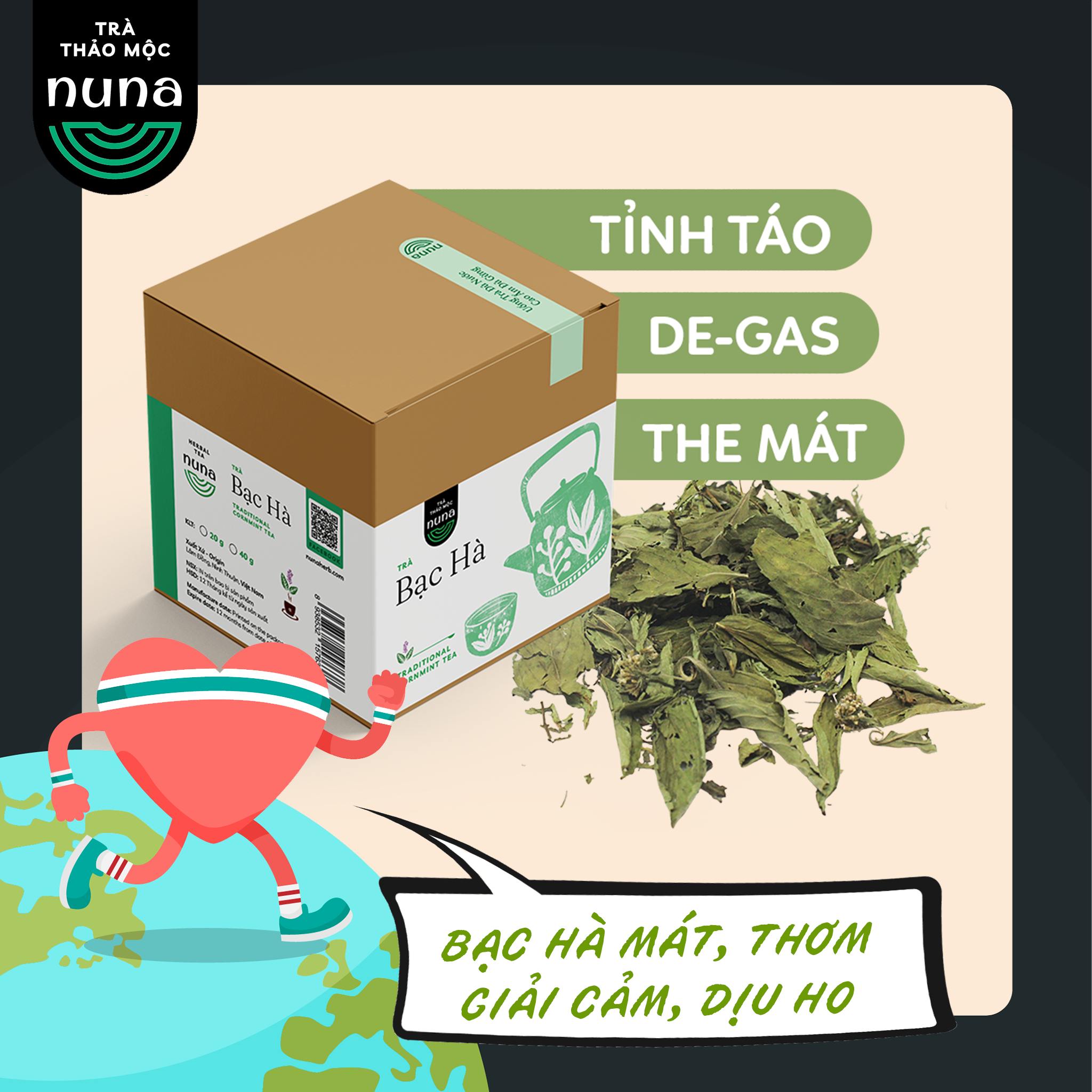 Trà bạc hà  sấy lạnh Cornmint Tea,  thuận mùa vụ 2024