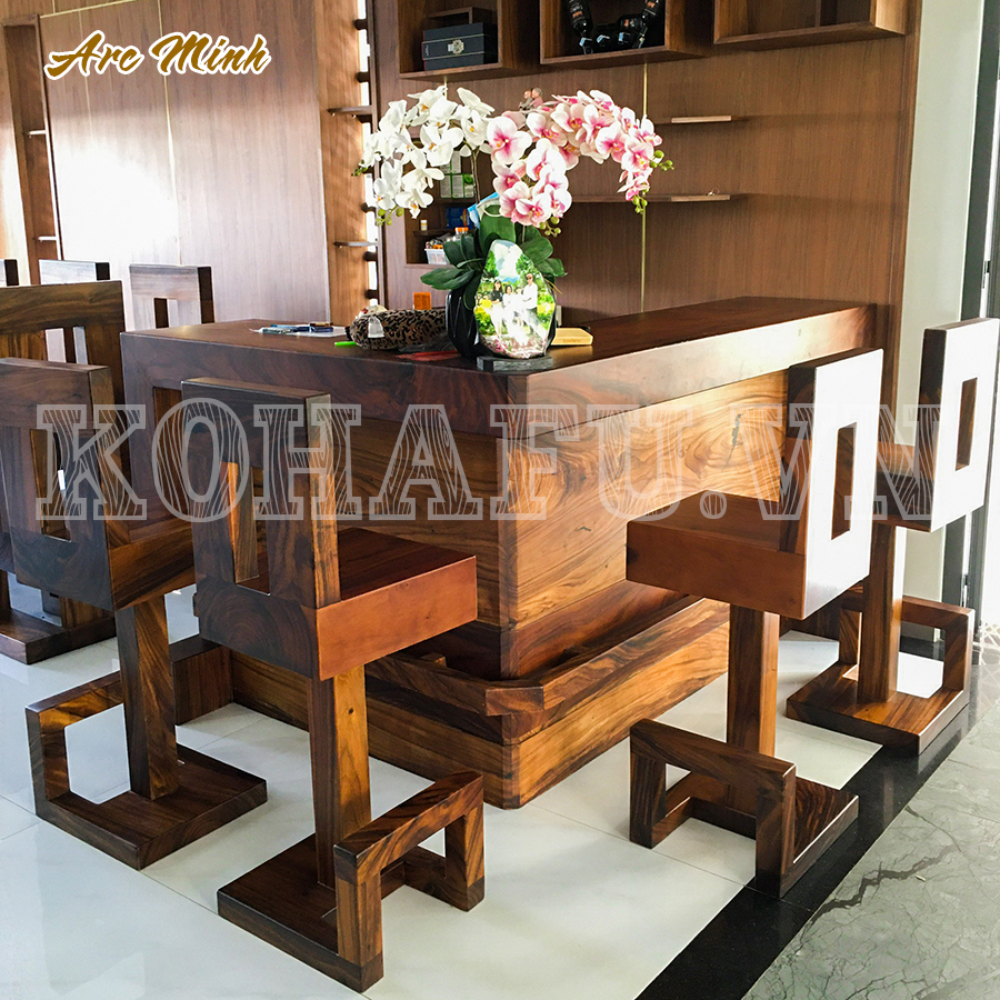 GHẾ QUẦY BAR-TỪ GỖ ME TÂY NGUYÊN TẤM