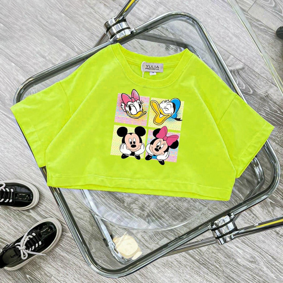 ao thun croptop be gai hinh mickey