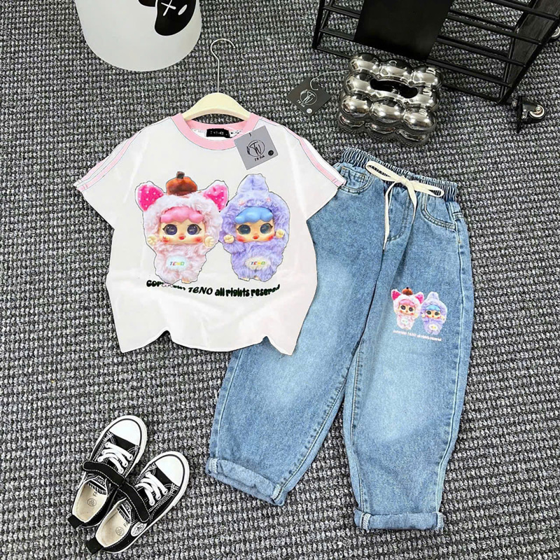 bo jean baggy bé gái cặp đôi baby three