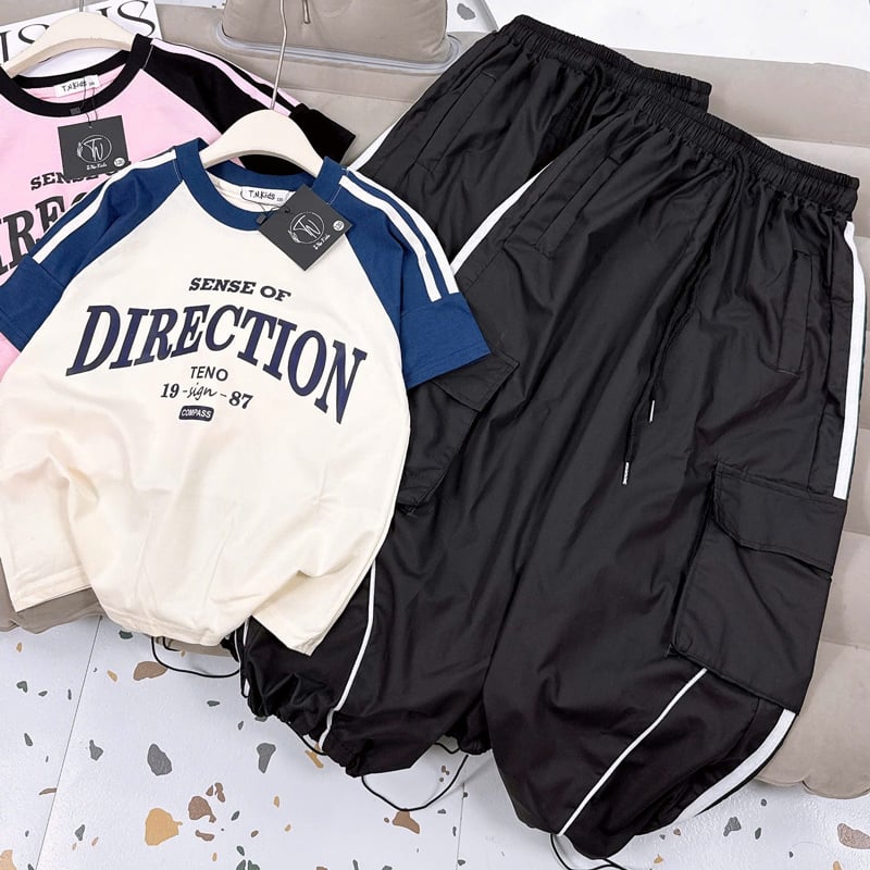 Bộ jogger bé gái dù Direction