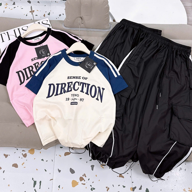 Bộ jogger bé gái dù Direction