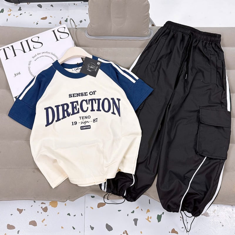 Bộ jogger bé gái dù Direction