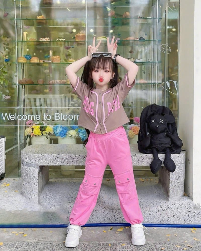 bộ thun jogger bé gai byba