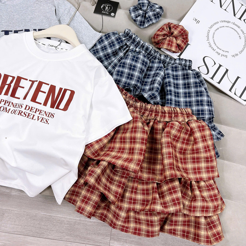 bộ chân váy tầng bé gái pretend