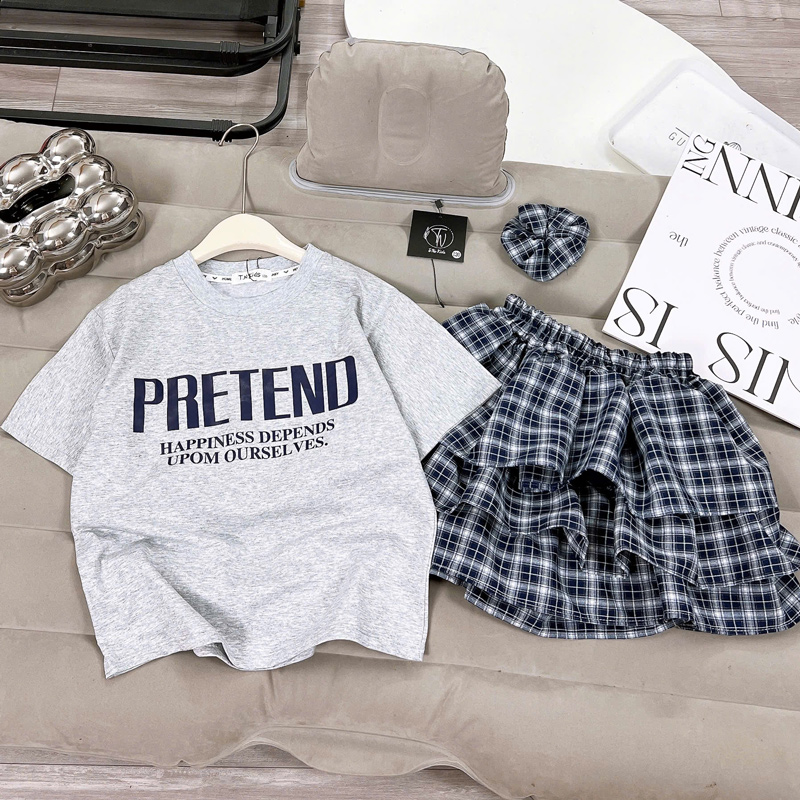 bộ chân váy tầng bé gái pretend