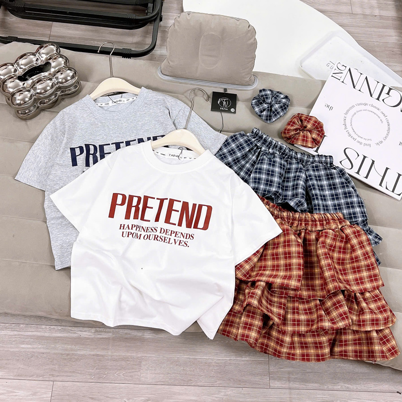 bộ chân váy tầng bé gái pretend