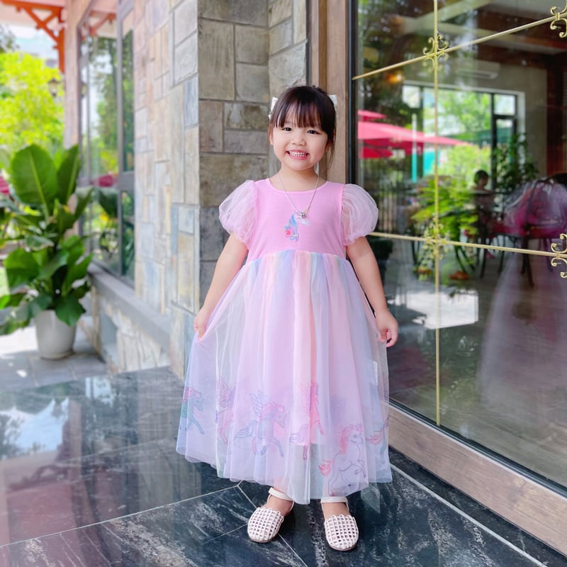 Mua Váy công chúa, đầm công chúa thiết kế cao cấp cho bé gái màu đỏ tay  bồng bẹt vai cho bé từ 3-7 tuổi - Size 7 tại ChuMiu16 | Tiki