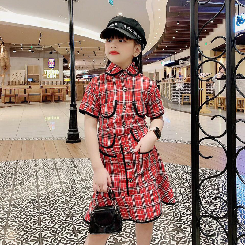 Set áo sơmi và chân váy xoè burberry | Shopee Việt Nam