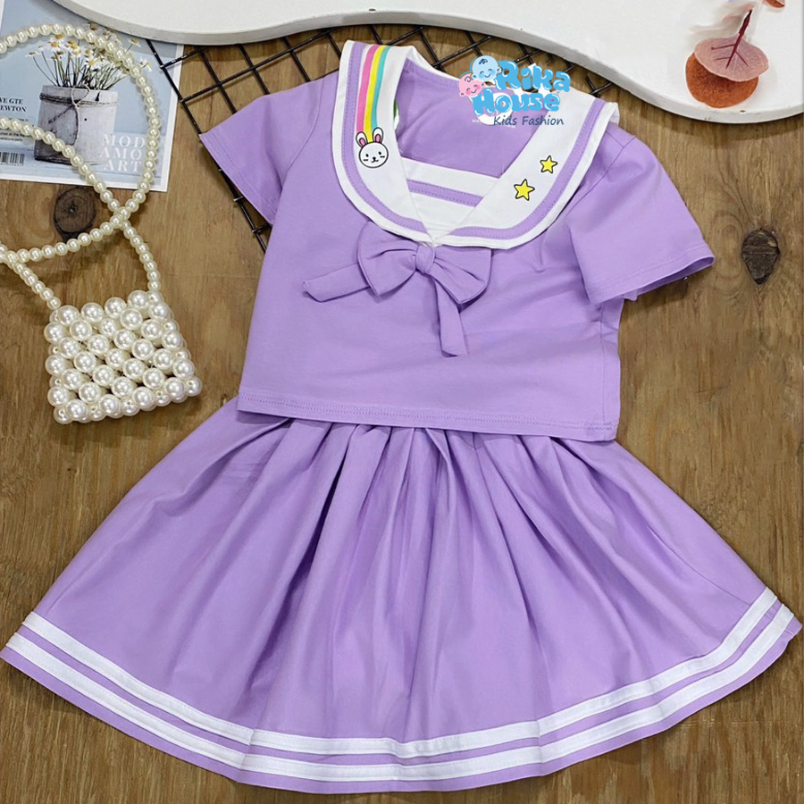 Set áo váy thuỷ thủ dễ thương cho bé gái đi chơi BGB123230– Bé Xinh Shop