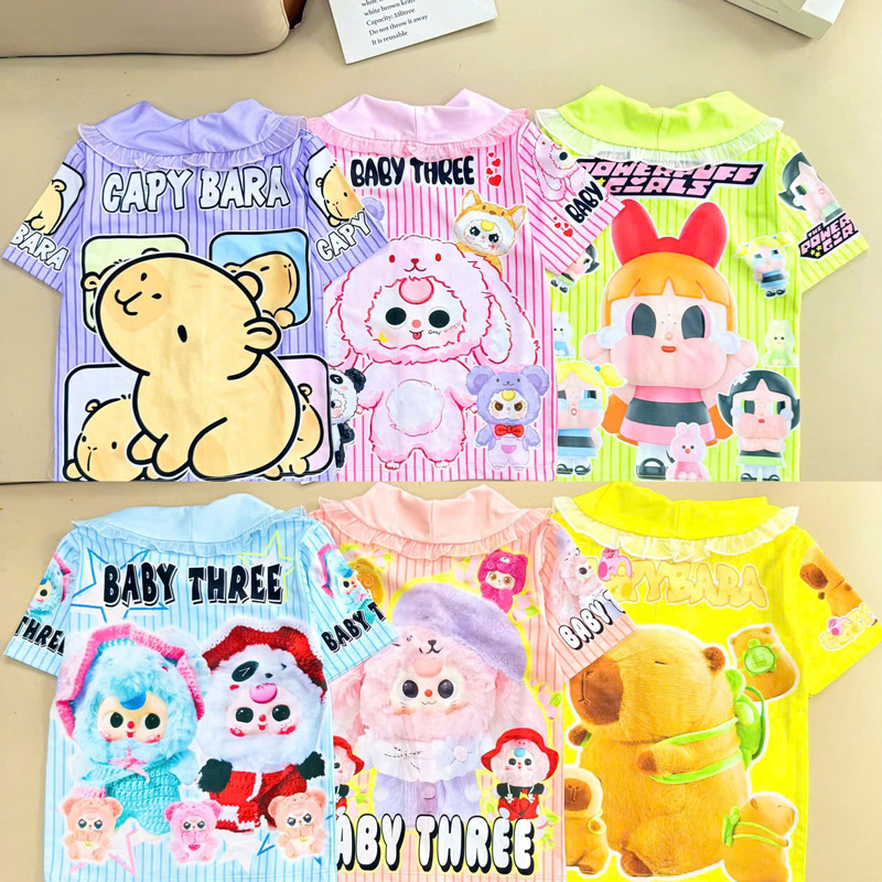 pijama bé gái thun lạnh cổ sen