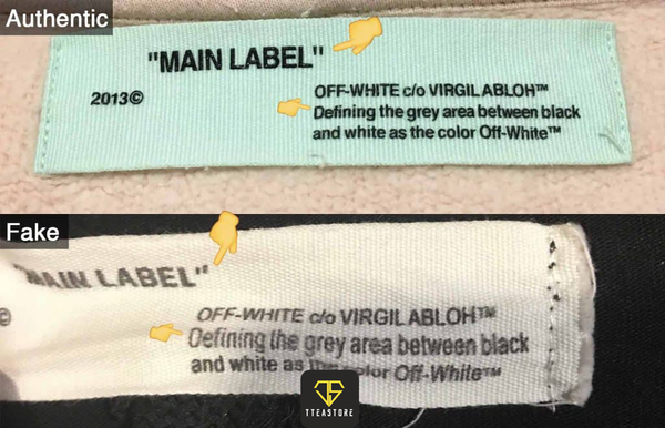 Check Neck Tag text Off White Main Label FW16 font chữ