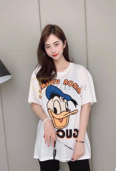 Gucci Off-White Disney Edition 'Amor' Donald Duck T-Shirt for Women