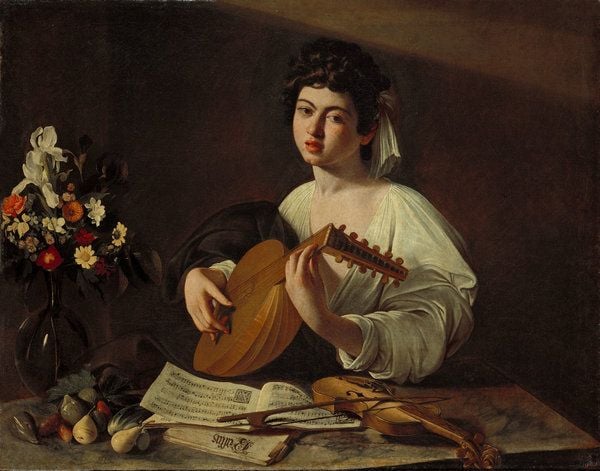 Bức tranh người phụ nữ chơi đàn nguyệt của Caravaggio