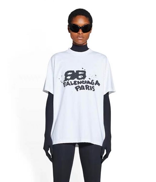 Balenciaga Paris Logo TShirt White  Deal Hub