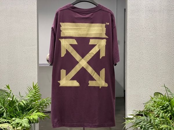 Tteastore Off white Purple Tape Arrows T-Shirt best quality