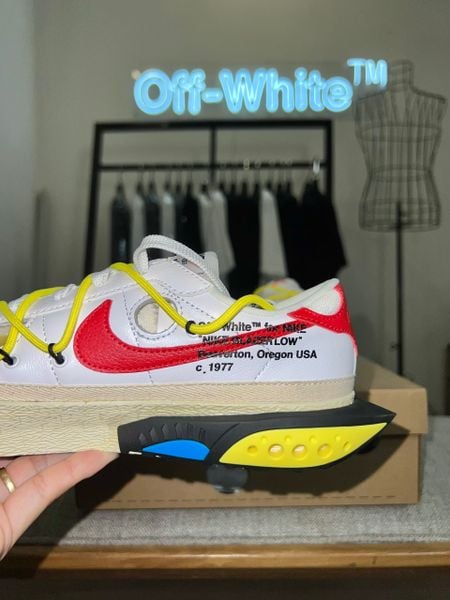 Giày Off White x Nike Blazer Low 77 “White and University Red” Shoes