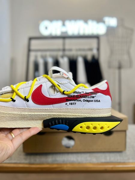 Giày Off White x Nike Blazer Low 77 “White and University Red” Shoes