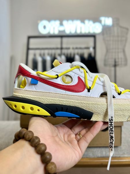 Giày Off White x Nike Blazer Low 77 “White and University Red” Shoes