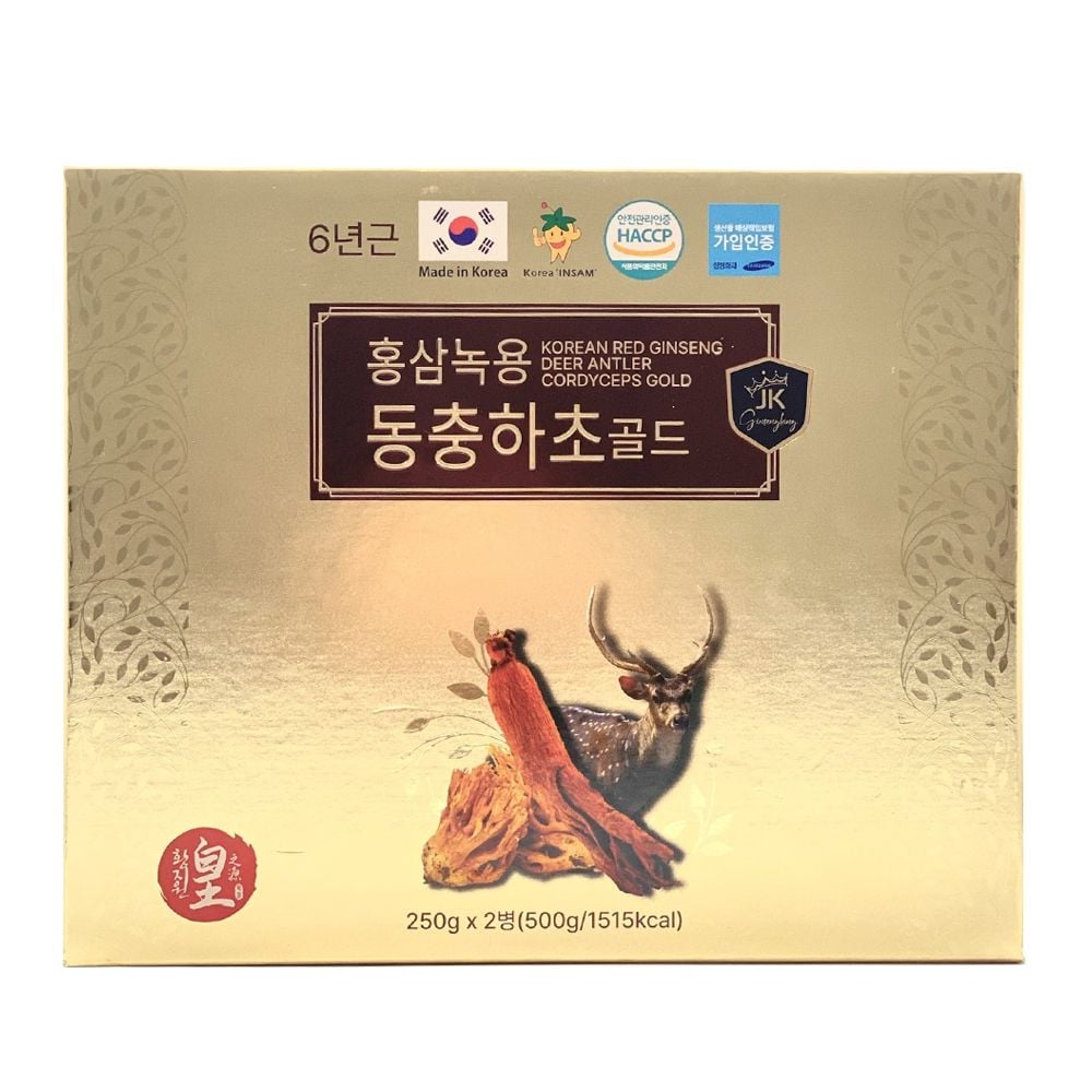 Cao Hồng Sâm Nhung Hươu Đông Trùng Ginseng King Korean Red Ginseng Deer Antler Cordyceps Gold